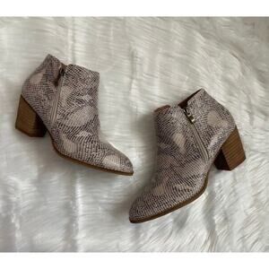 Downeast 3” Faux Snakeskin Booties- size 8.5